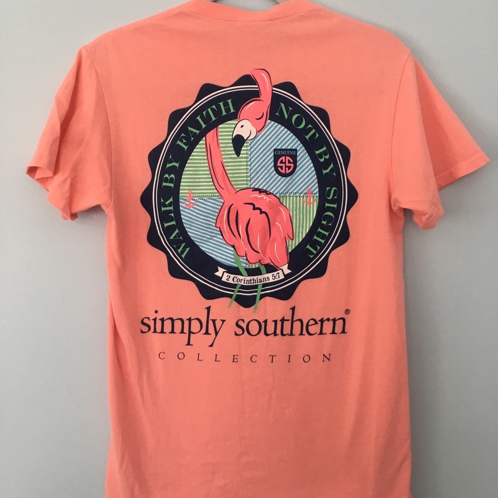 Simply southern flamingo, bible verse tee