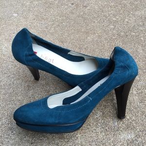 Women's Hogl Aqua Blue Leather Heels Size 8M USA