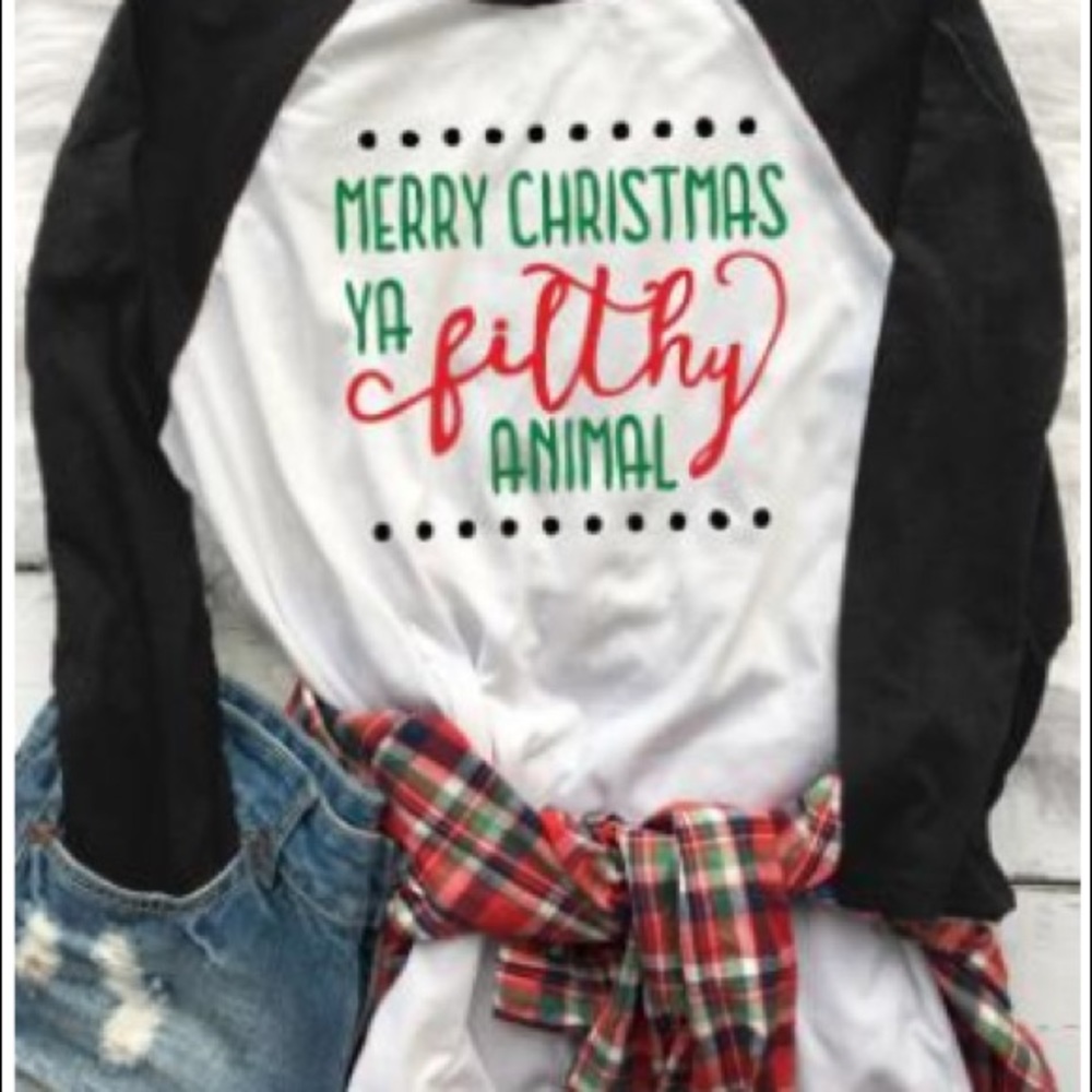 Christmas Letter Printed T-shirt