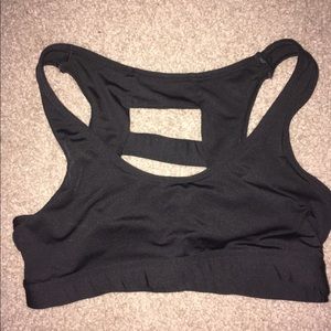 Ladder Back Black Sports Bra