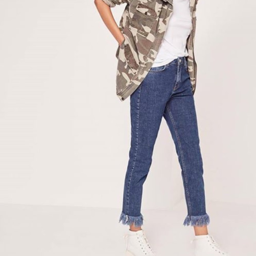 Missguided frayed jeans