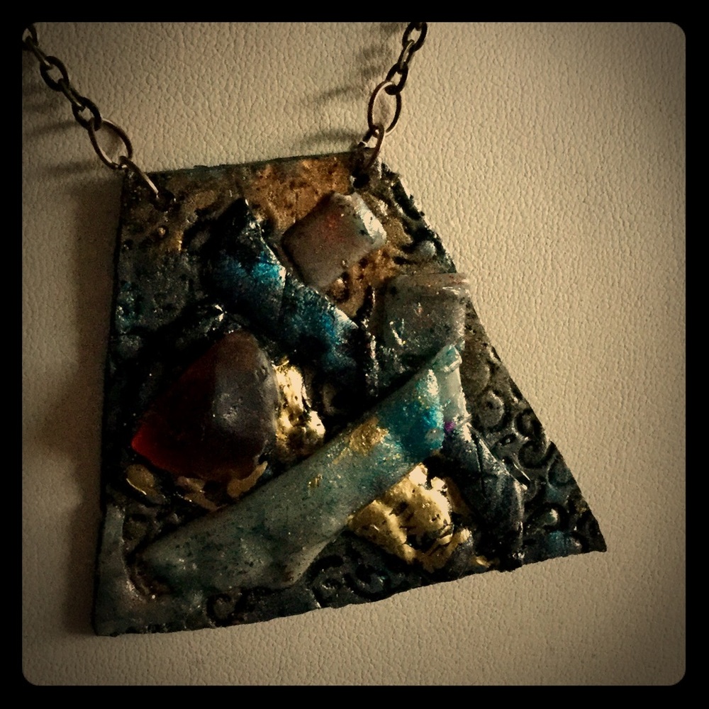 Very rare Red Sea glass pendant, handmade