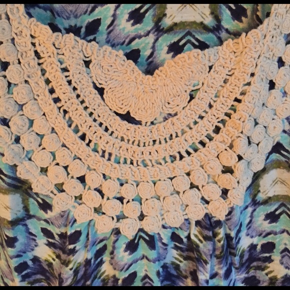 Fun tie dye woven necklace long tank/tunic - Picture 2 of 4