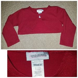 Red sparkly cropped cardigan- 3T Red sparkly cropped cardigan- 3T