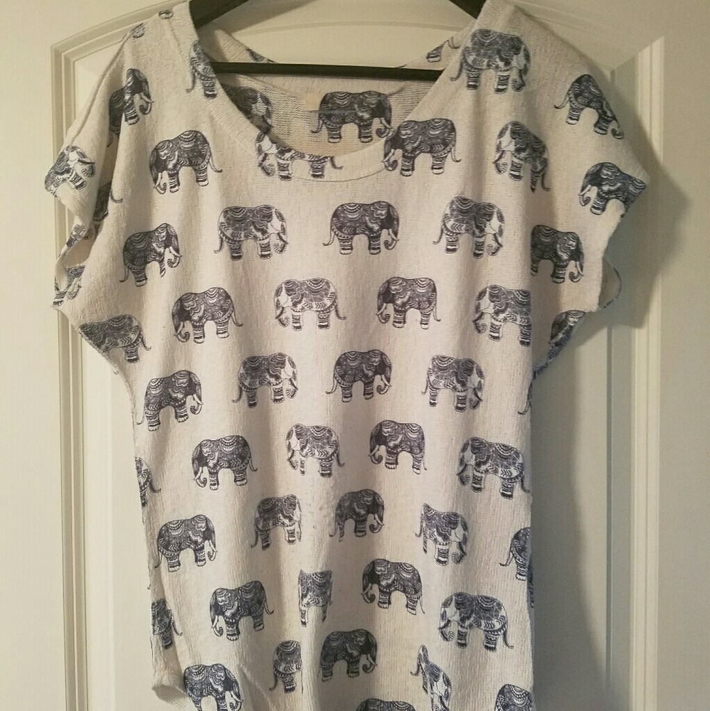 Blue and White Elephant Large Shirt