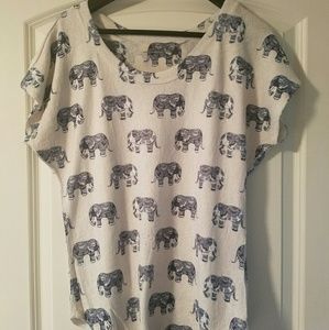 Blue and White Elephant Large Shirt