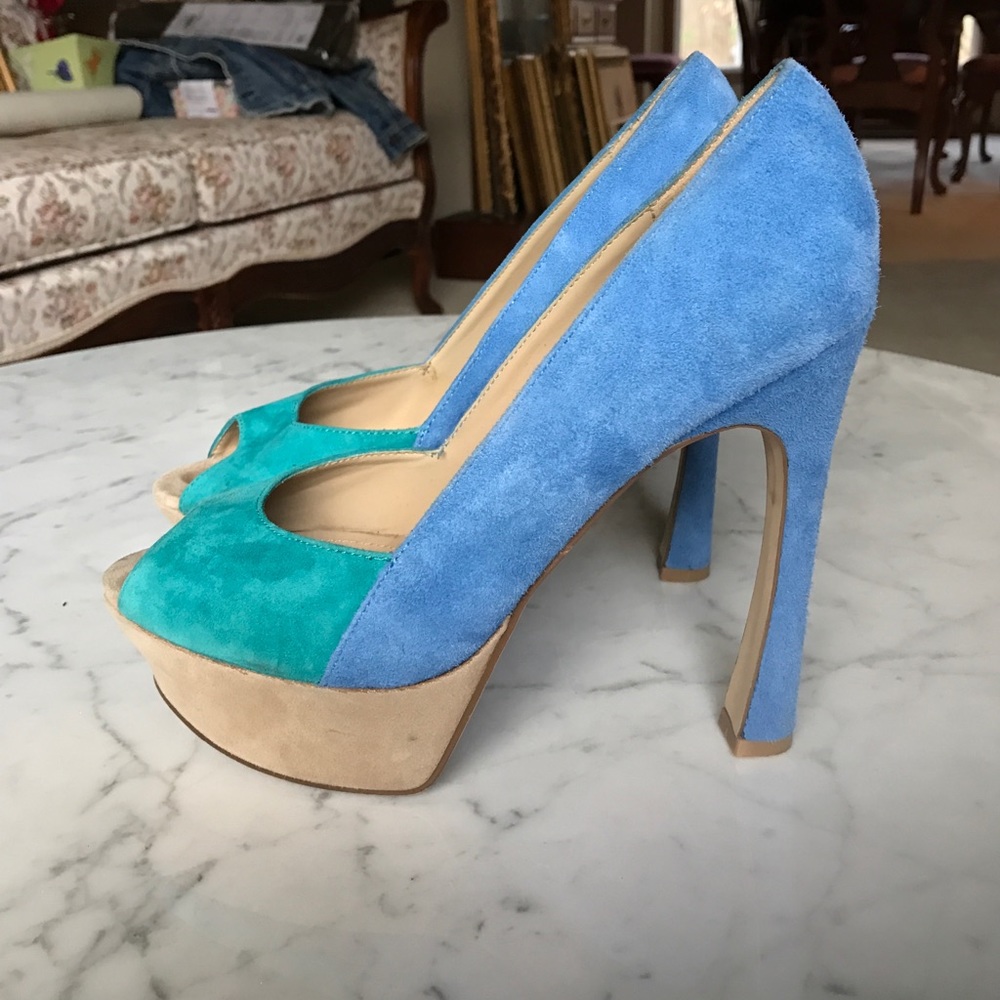 Aldo vibrant suede platforms