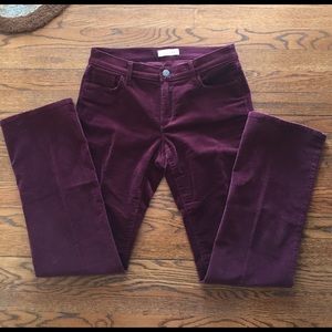Burgundy corduroy Loft pants - size 6P