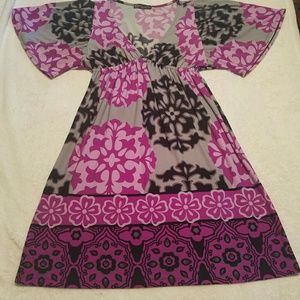 Purple, Black, and Gray Empire Dress