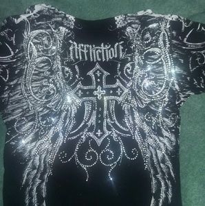 Affliction black Live Fast collection shirt small