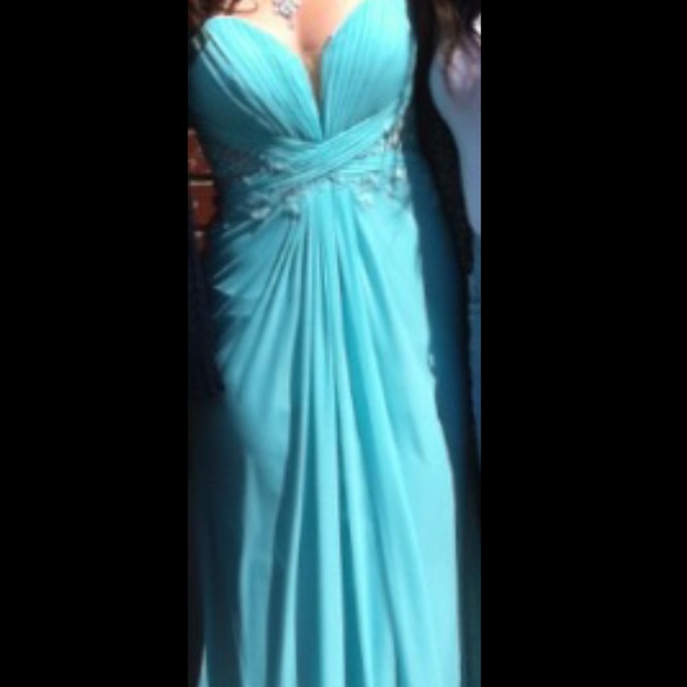 Aqua prom dress size 2