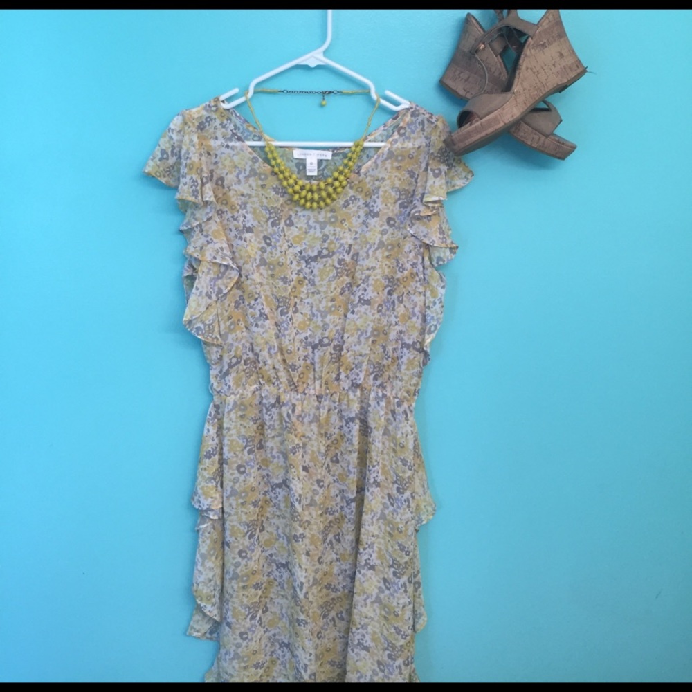 Floral sun dress. Definitely requires a slip!