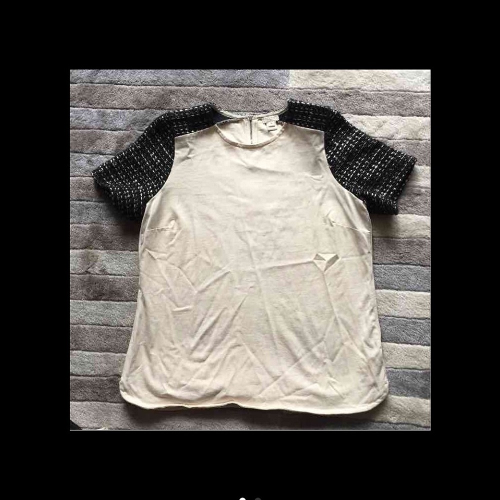 J crew tweed sleeve tee