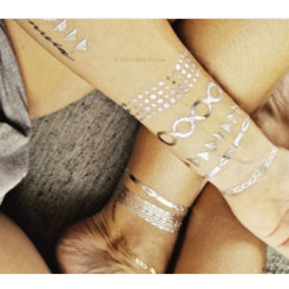 FOUR PACKS Flash Vine Temp Tattoo | Gold - Picture 2 of 8