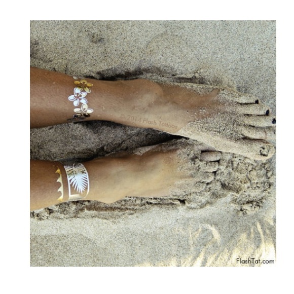 FOUR PACKS Flash Vine Temp Tattoo | Gold - Picture 4 of 8