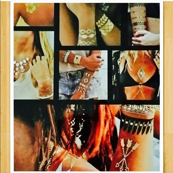 FOUR PACKS Flash Vine Temp Tattoo | Gold - Picture 5 of 8