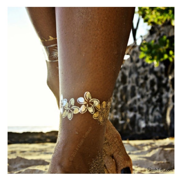 FOUR PACKS Flash Vine Temp Tattoo | Gold - Picture 6 of 8