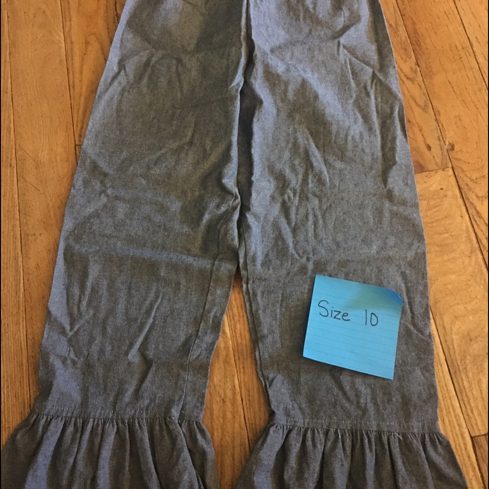Denim Ruffle pants size 10