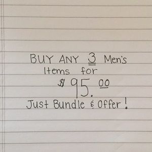 BUY ANY 3 Men's items for $95!!!!