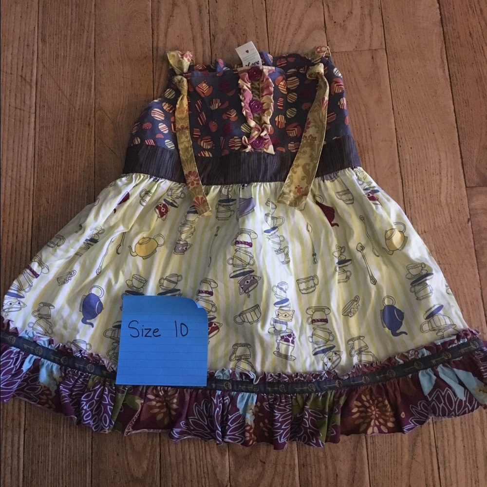 Matilda Jane Knot dress with coffee cups size 10