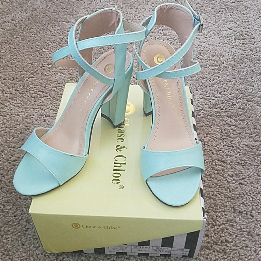 Chase & Chloe Mint Heels From ModCloth