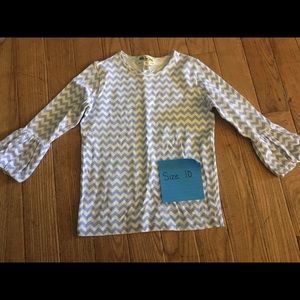 Matilda Jane Blue Chevron Puffer Sleeve size 10