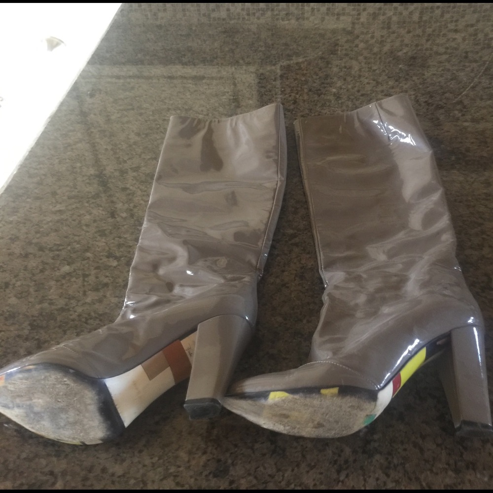 Taupe patent leather Emilio Pucci boots