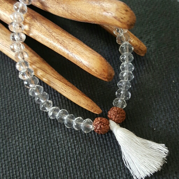 Swarvoski crystal rudraksha seel tassel mala - Picture 2 of 4