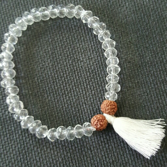 Swarvoski crystal rudraksha seel tassel mala - Picture 3 of 4