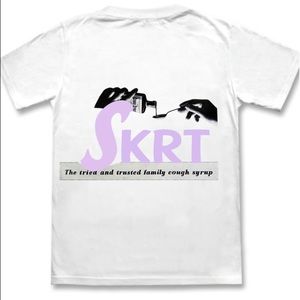 "Skrt" 50's cough syrup shirt.