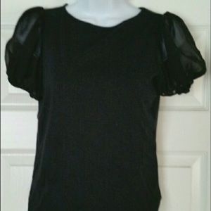 Ralph Lauren black puff sleeve top S