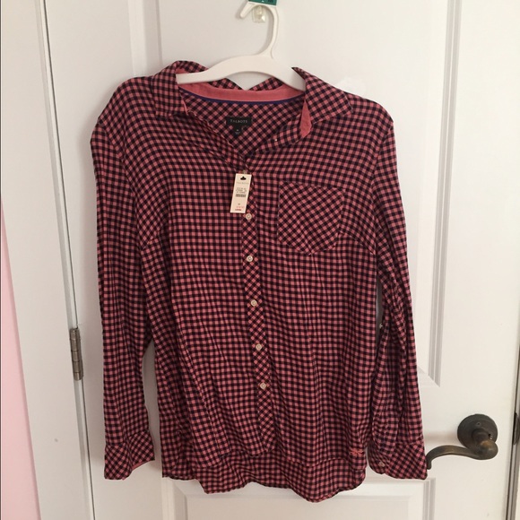 Talbots Pink and Black Checkered Button-Down - Picture 2 of 4