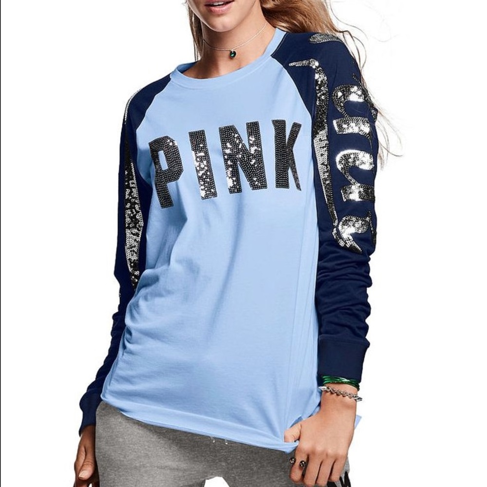 VS Pink Long Sleeve Bling Tee