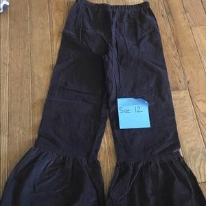 Black corduroy Ruffle pants size 12