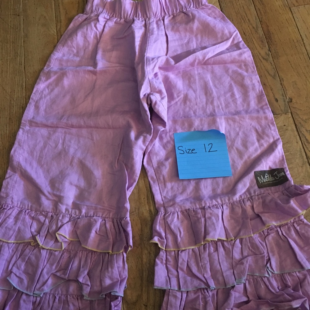 Matilda Jane wide leg purple Ruffle capri size 12