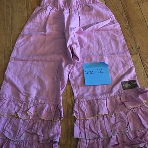 Matilda Jane wide leg purple Ruffle capri size 12