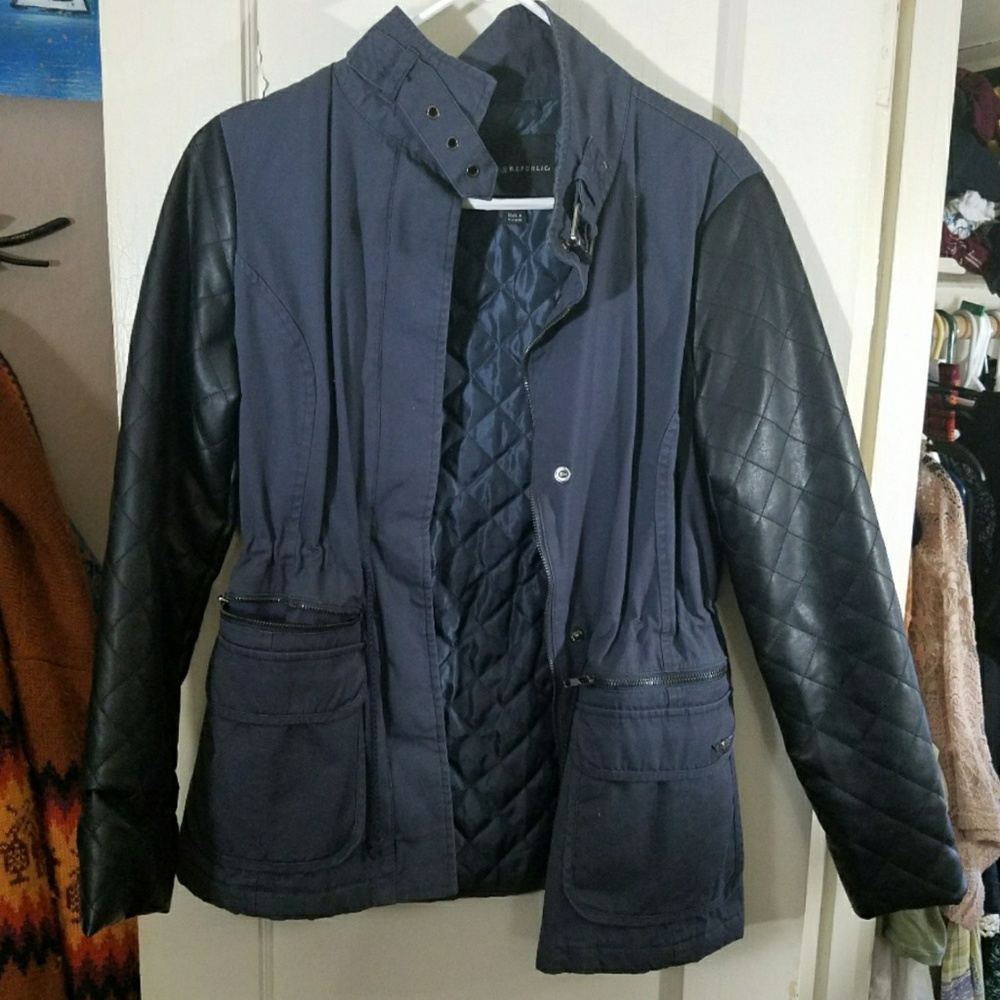 Navy and black coat
