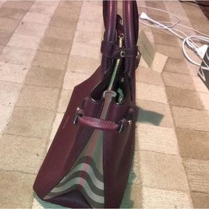 Medium Banner House Check Leather Tote