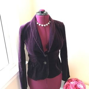 J. Crew Luxe Purple Velvet Blazer
