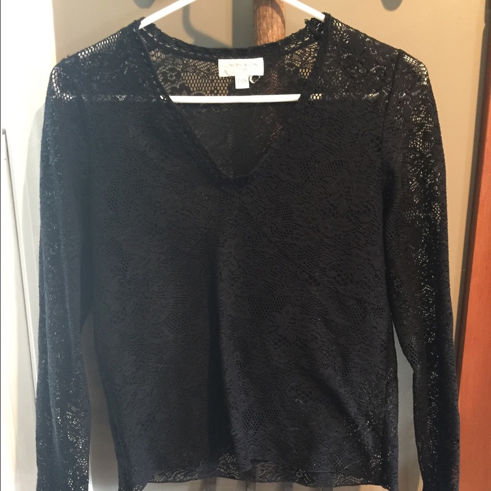 Black lace blouse