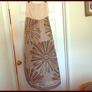 Strapless maxi dress with built in slip