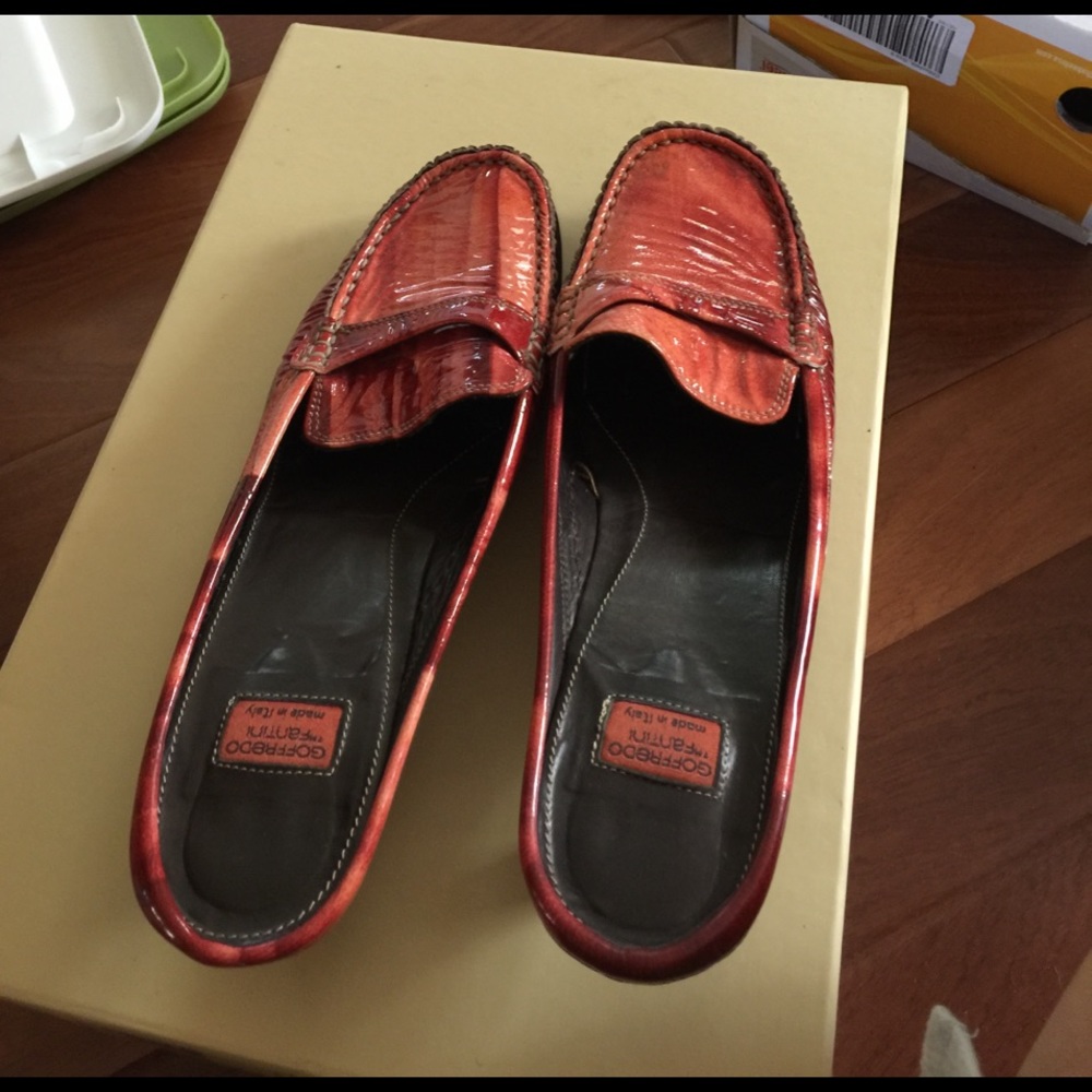 Red patent leather shoes