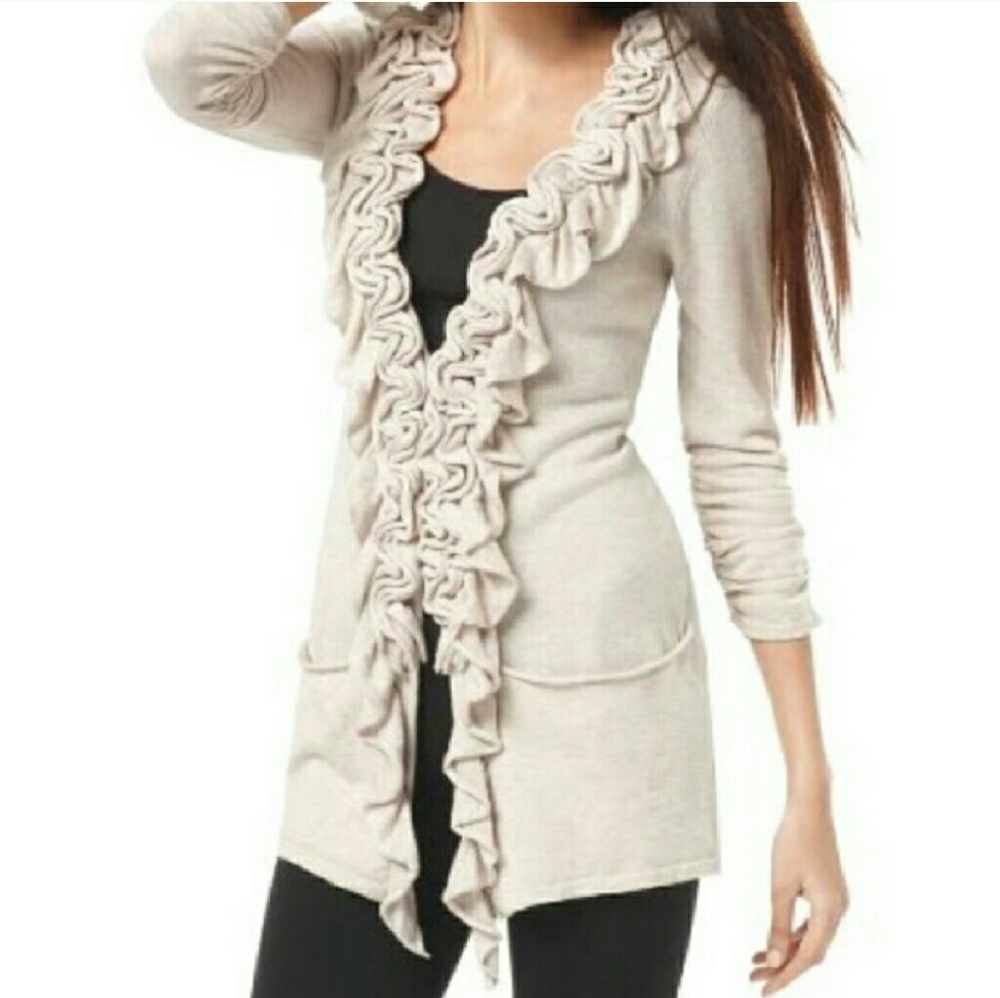 Anthropologie Plaza Moth Ruffle Cardigan