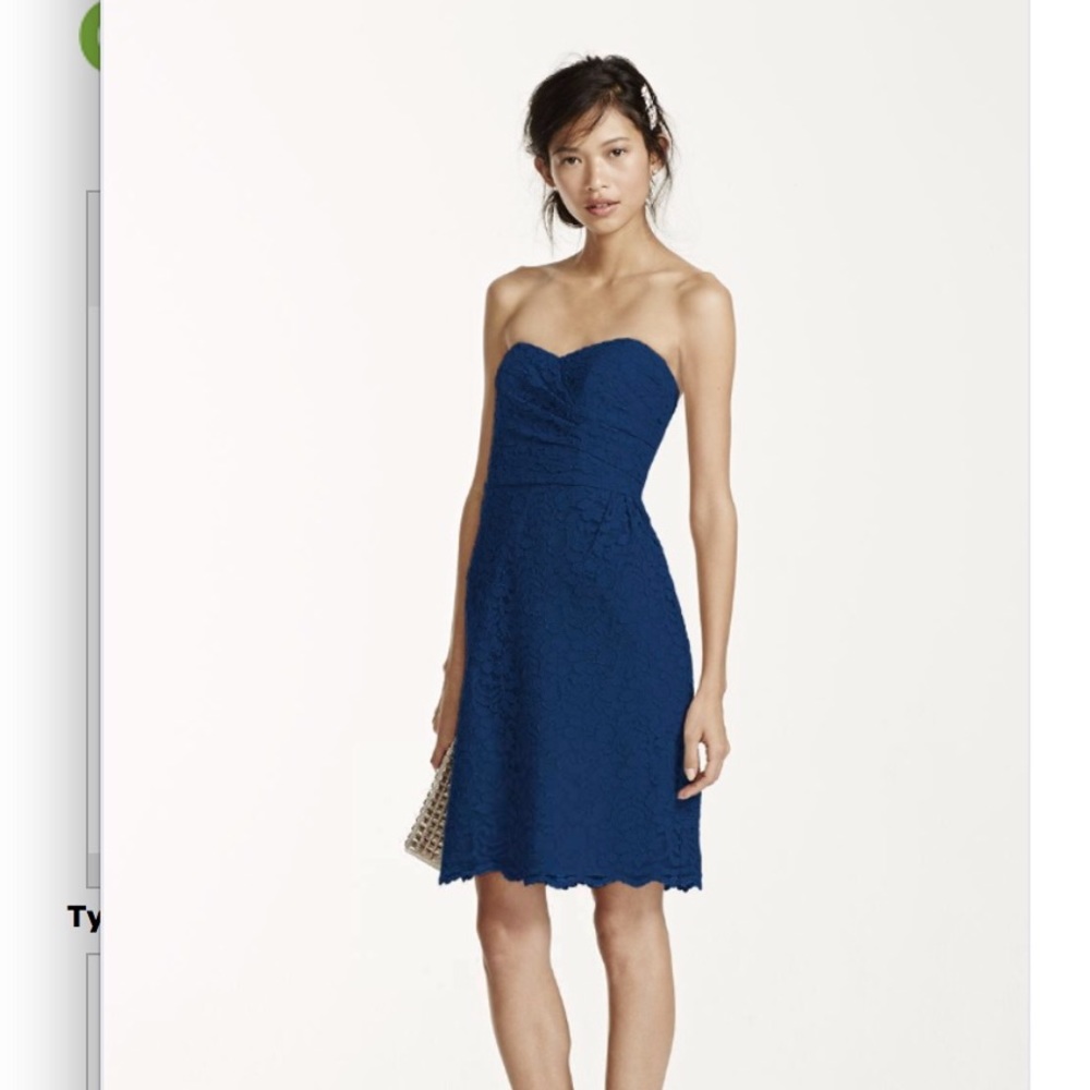 Short strapless all over lace dress