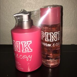 VS PINK Warm & Cozy Body Spray and Lotion set