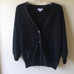 {Loft} black button up sweater
