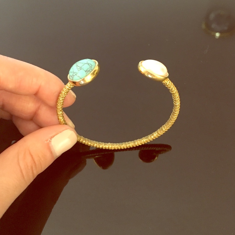 Semiprecious Turquoise Stone Woven DVF bracelet