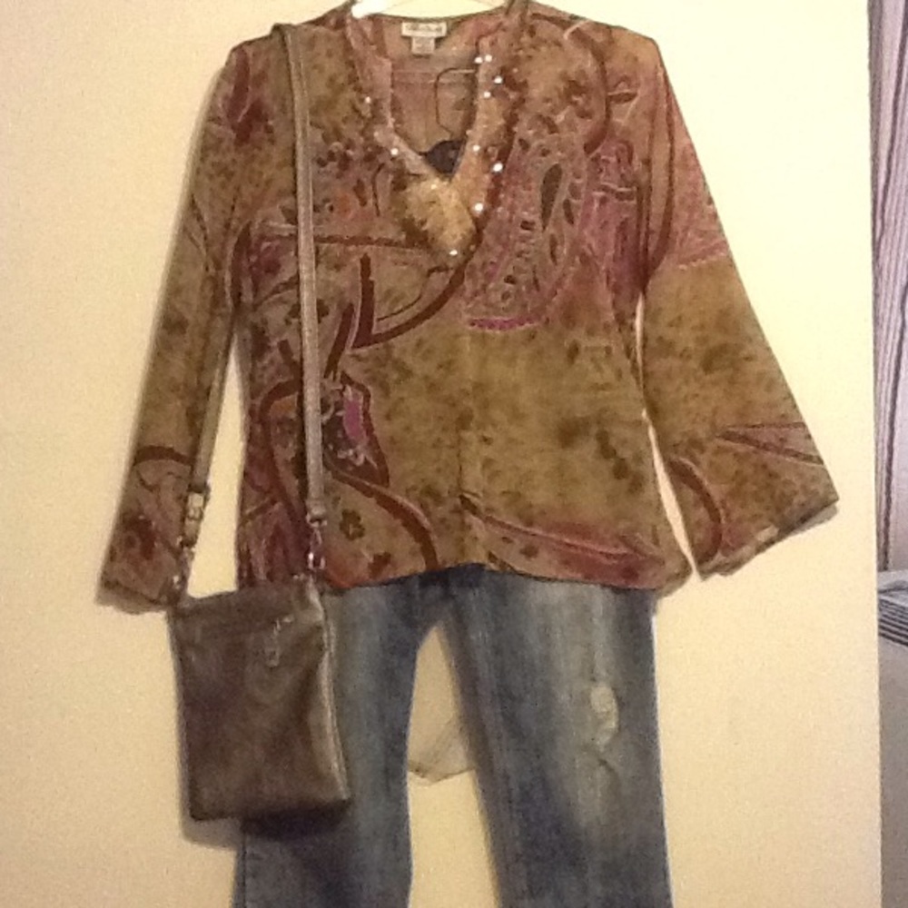 BOHO STYLE PRINT TOP  SIZE M