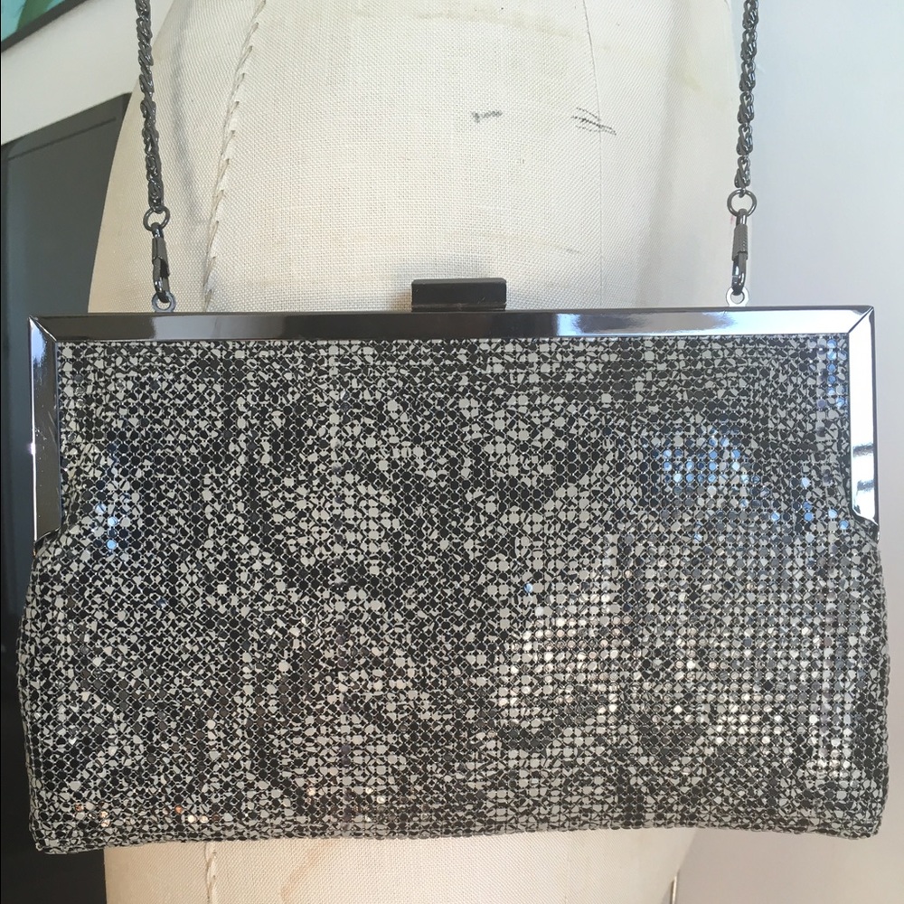 Evening silver/snake clutch bag