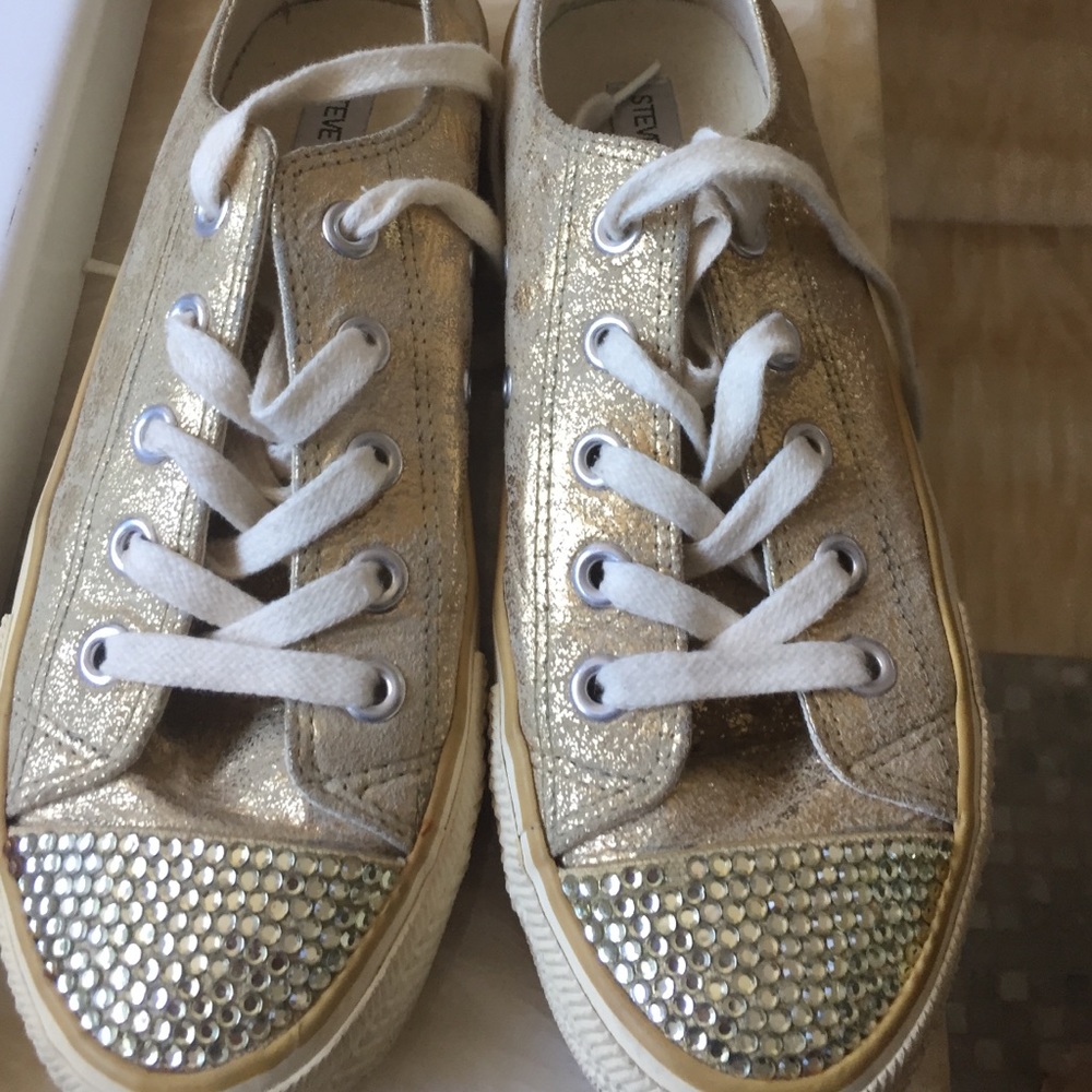 Steve Madden gold studded sneakers